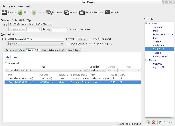 handbrake interface