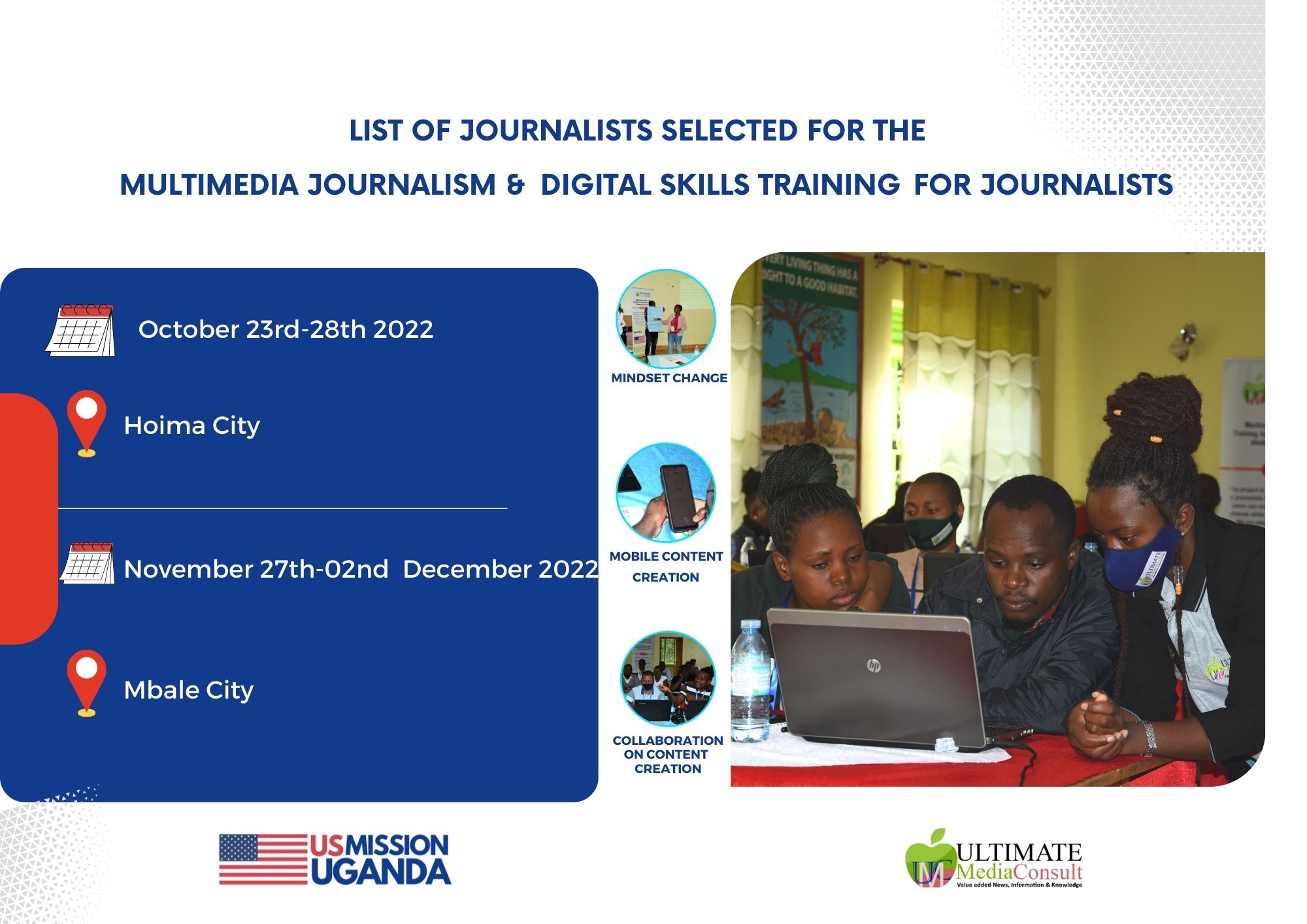 List of journalists selected for multimedia journalism and digital skills training