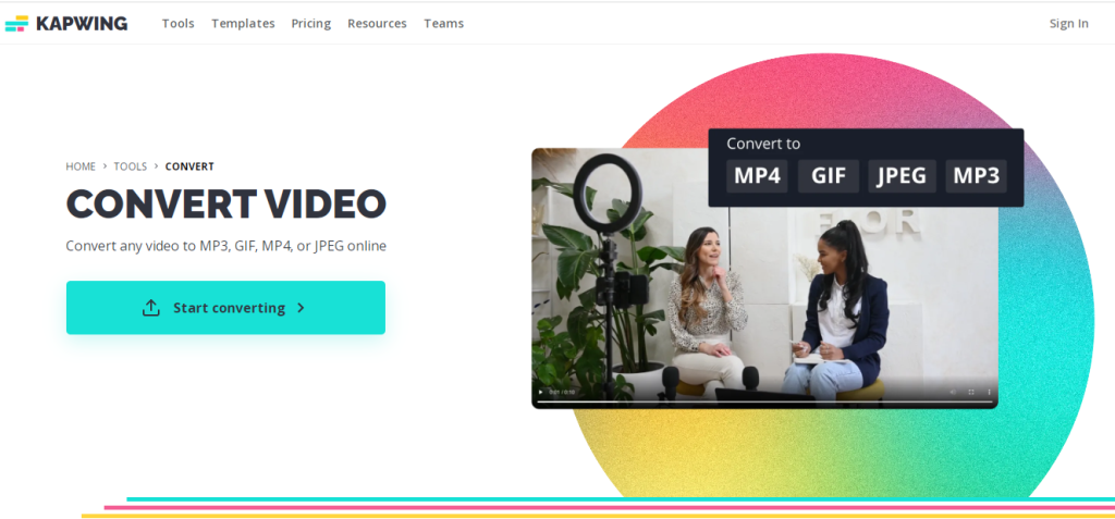 Kapwing video converter