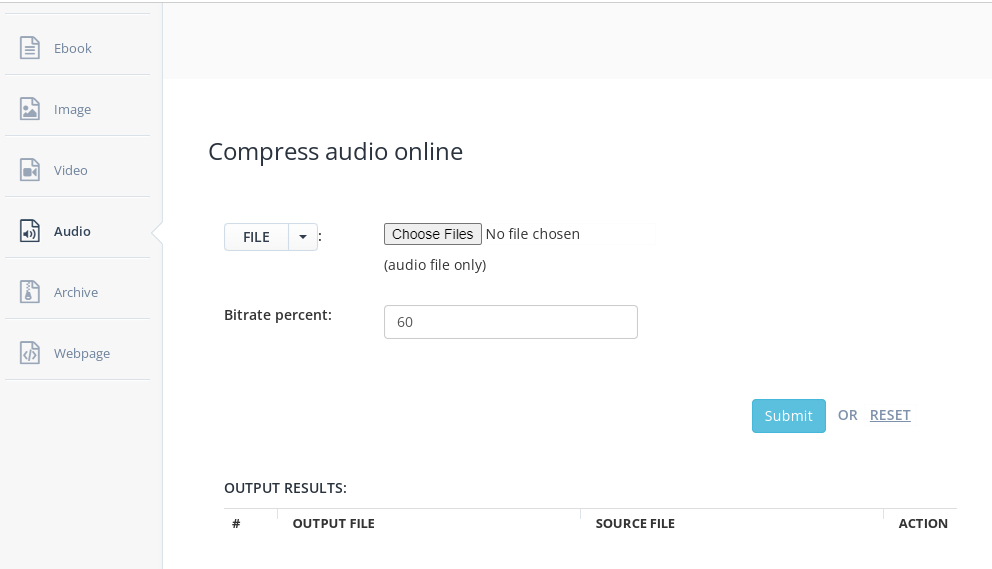 Compress audio with AConvert