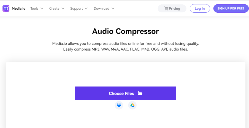 Compress audio with Media.io