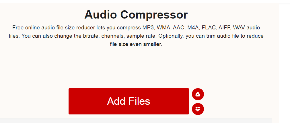 Compress audio with XConvert