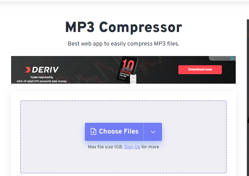 Compress audio with freeconvert