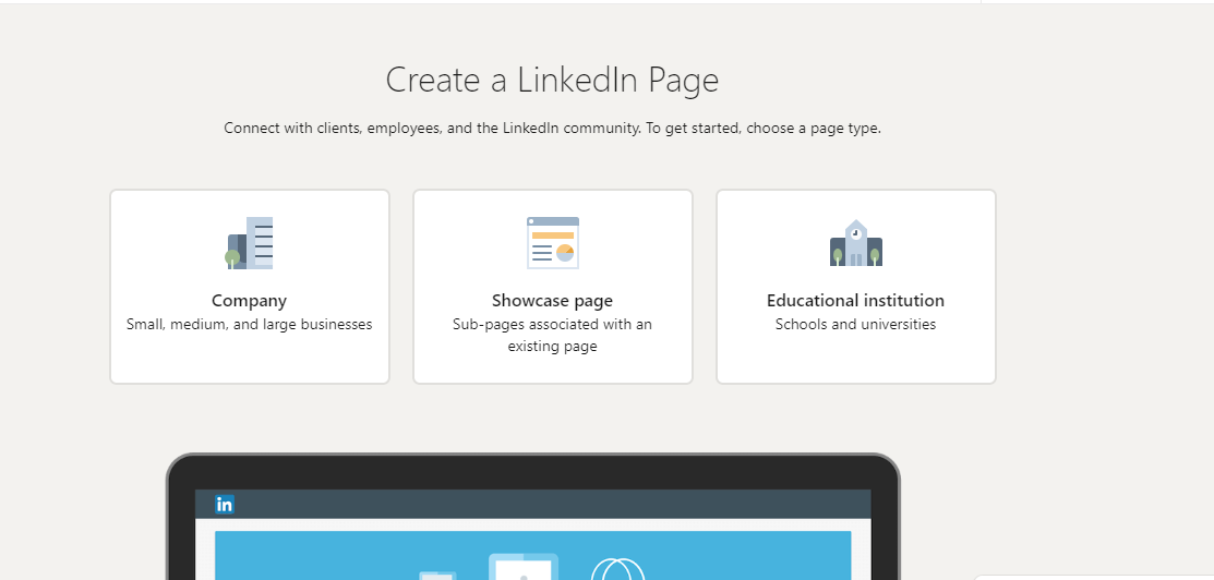 Create a linkedin page