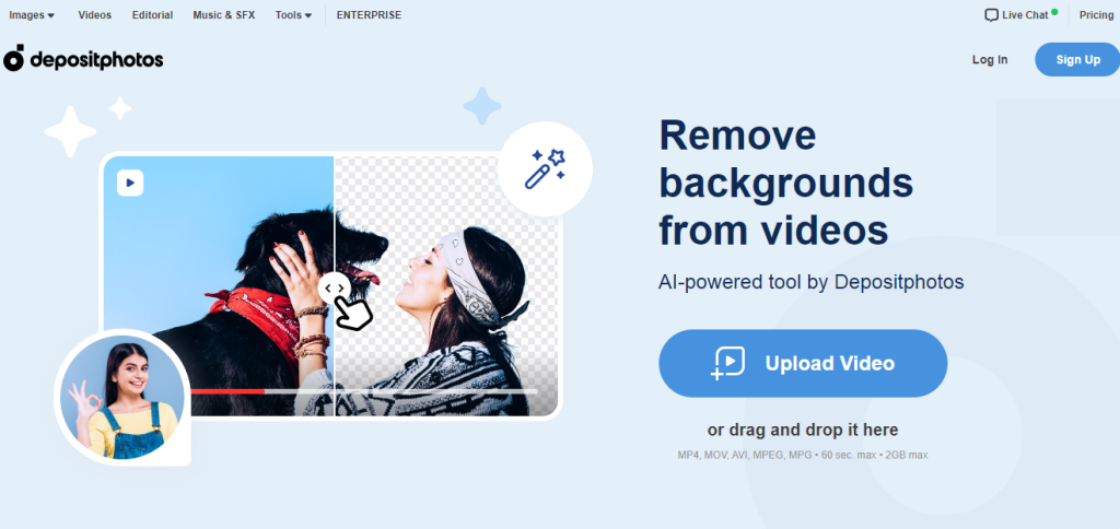 Depositphotos video background remover