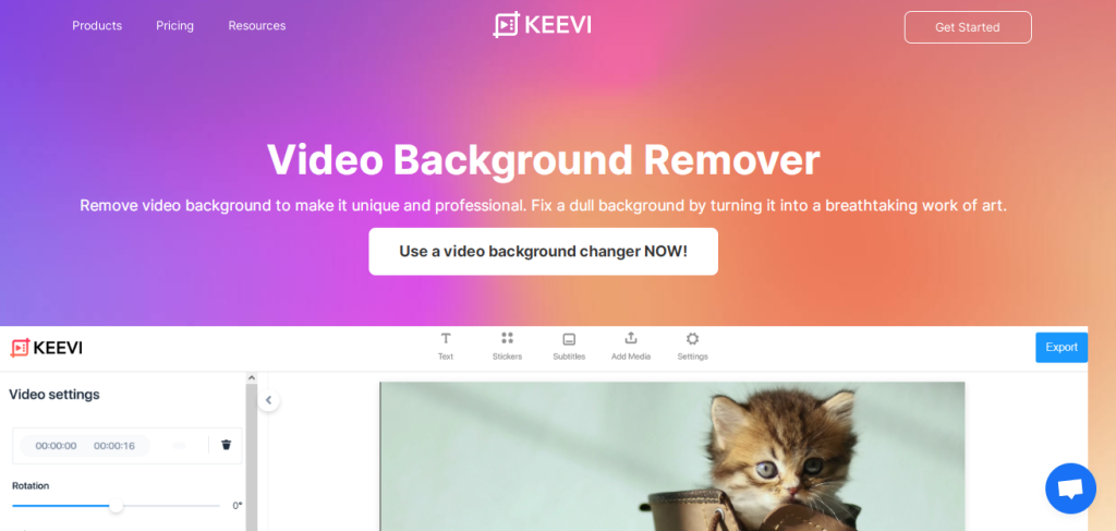 Keev.io video background remover