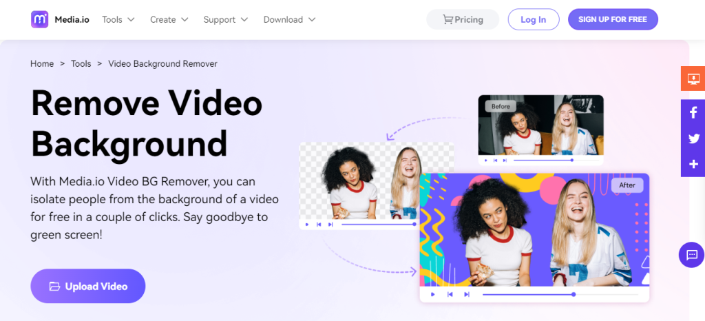 Media.io video background remover