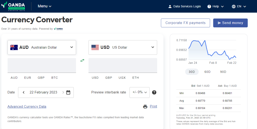 Oanda Currency Converter