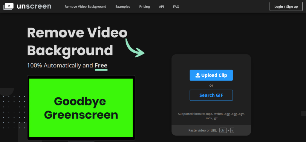 Unscreen video background cover