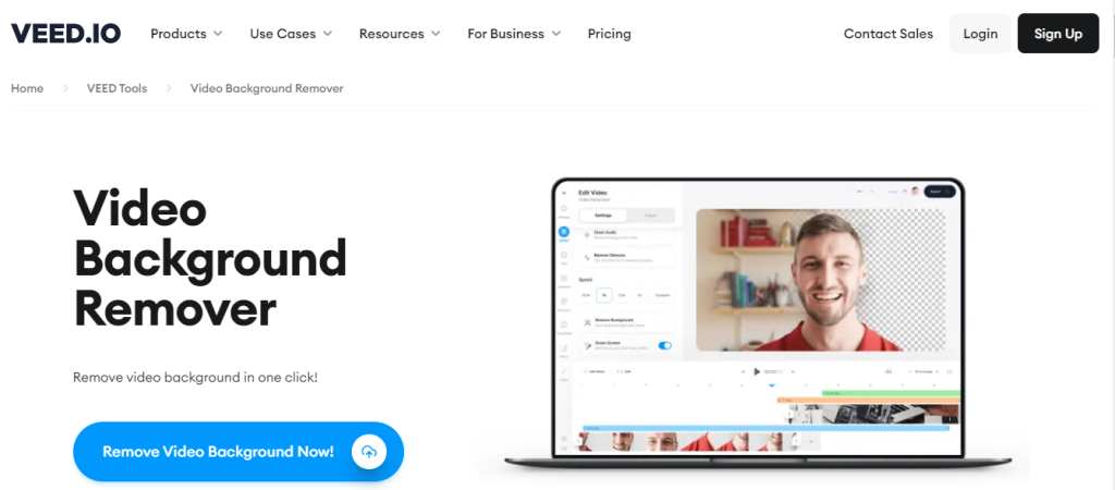 Veed.io video background remover
