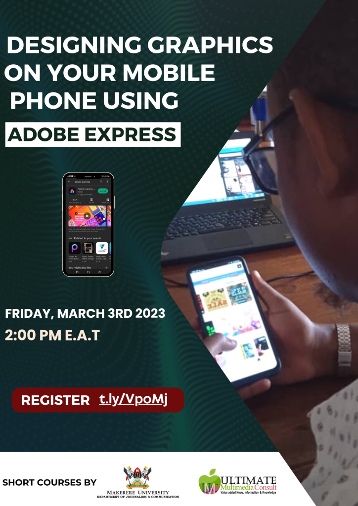 Designing graphics on your mobile phone using Adobe Express.