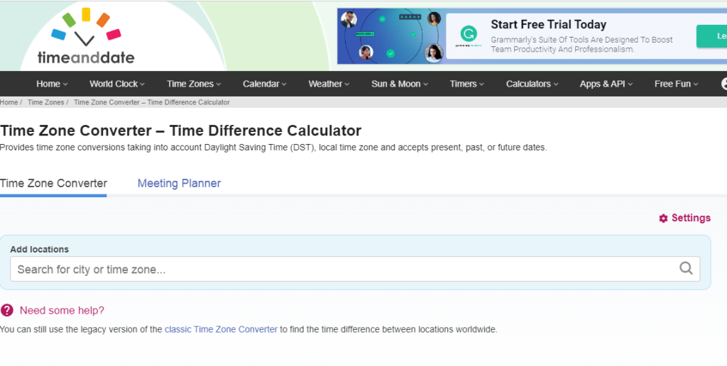 Time and time timezone converter