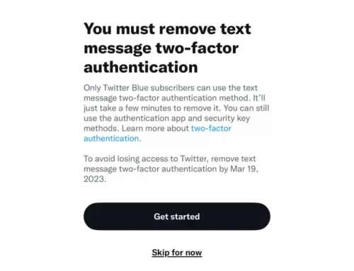 Twitter removes Text Message Two-Factor Authentication From Non-Blue Users